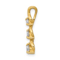 14K Yellow Gold Complete 0.5 Carat Three-stone AA Diamond Criss-Cross Chain Slide view 2