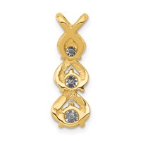 14K Yellow Gold Complete 0.5 Carat Three-stone AA Diamond Criss-Cross Chain Slide view 4