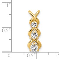 14K Yellow Gold Complete 0.5 Carat Three-stone AA Diamond Criss-Cross Chain Slide view 3