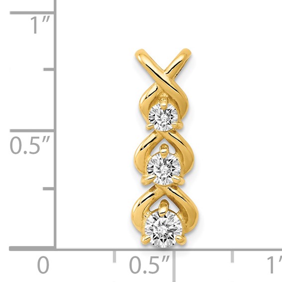 Gold Polished Diamond Slide Pendants