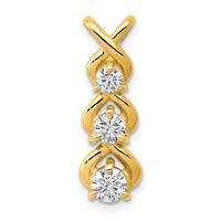 14K Yellow Gold Complete 0.5 Carat Three-stone AA Diamond Criss-Cross Chain Slide view 1