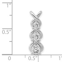 14K White Gold Complete 0.50 Carat Three-stone VS Diamond Criss-Cross Chain Slide view 2
