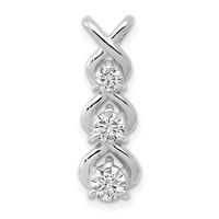 14K White Gold Complete 0.50 Carat Three-stone VS Diamond Criss-Cross Chain Slide view 1