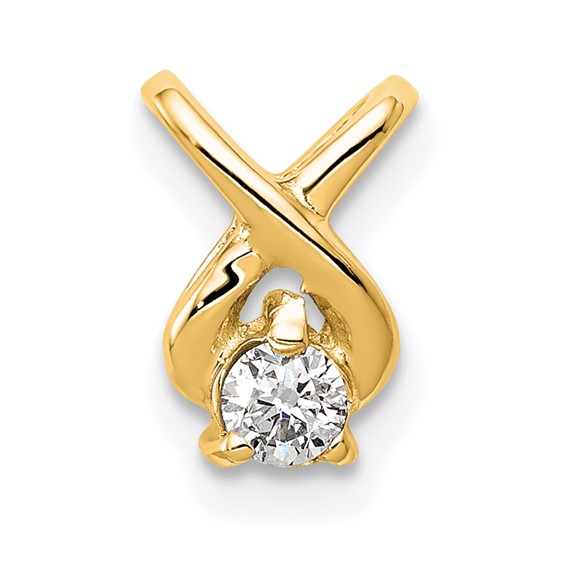 Gold Polished Diamond Slide Pendants