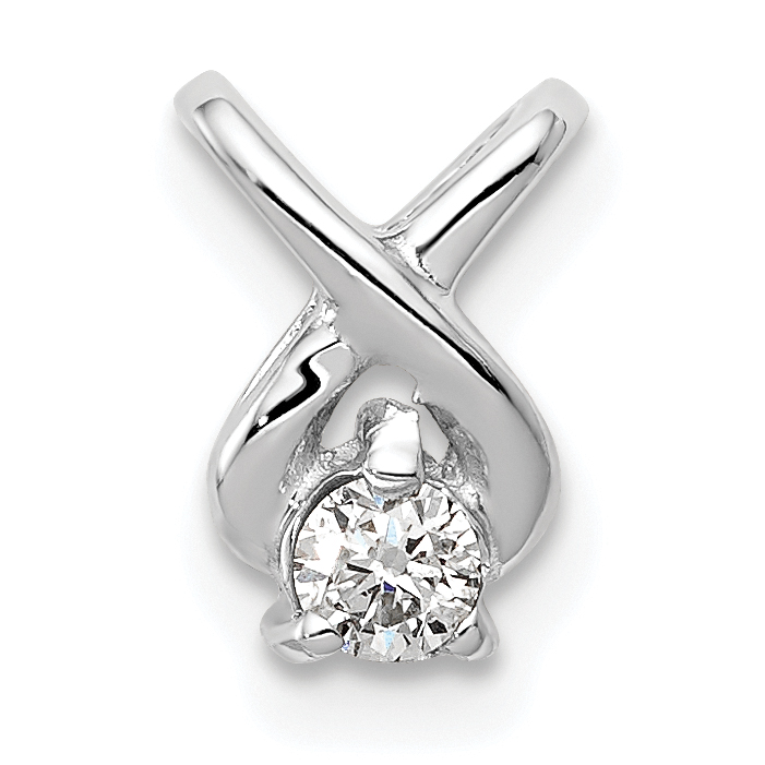 14k White Gold Complete 2.9mm AA Diamond Chain Slide (XP686WAA)