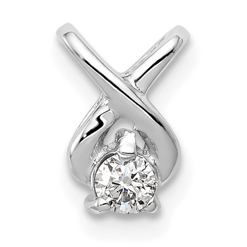 14K White Gold Complete 2.9mm VS Diamond Chain Slide