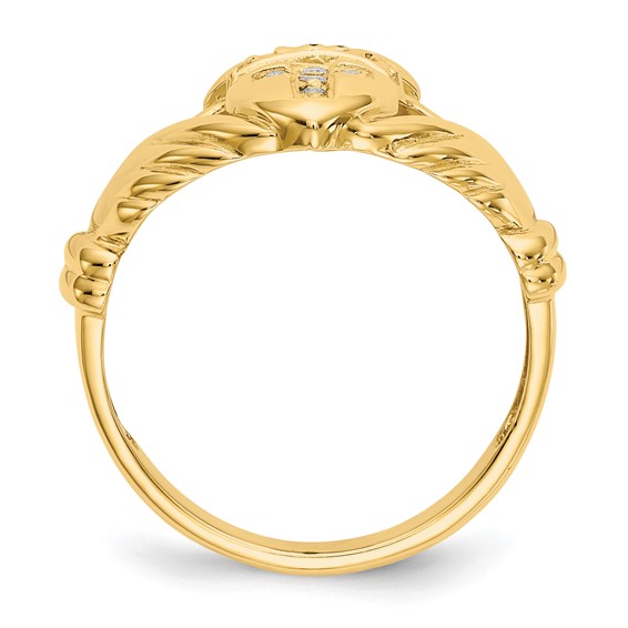 14k VS Diamond claddagh ring