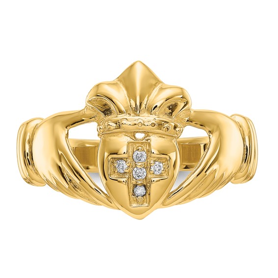 14k VS Diamond claddagh ring