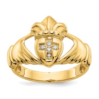 14k VS Diamond claddagh ring