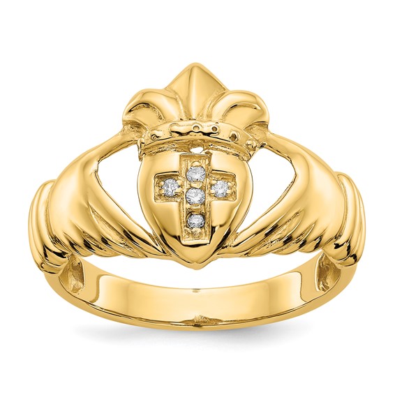 14k VS Diamond claddagh ring