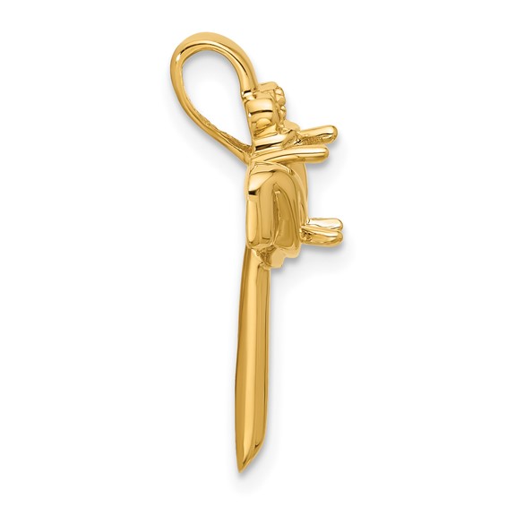 14k Claddagh Cross Pendant Mounting