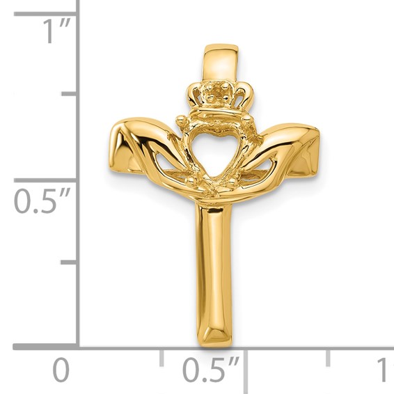 14k Claddagh Cross Pendant Mounting