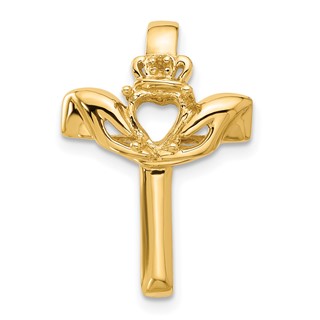 14k Claddagh Cross Pendant Mounting