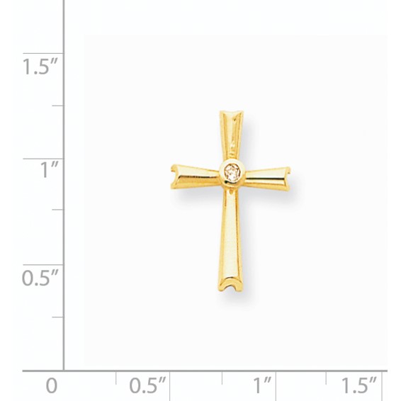 14k AA Diamond Cross Pendant
