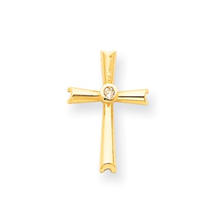 14k AA Diamond Cross Pendant