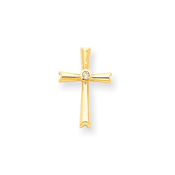 14k AA Diamond Cross Pendant