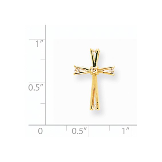 14k AA Diamond Cross Pendant