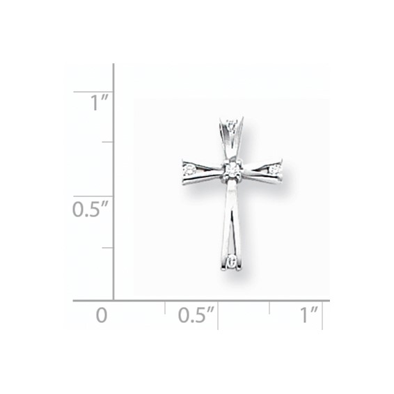 14k White Gold AA Diamond Cross Pendant