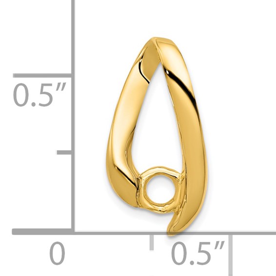 14k 4mm Round Stone Chain Slide Mounting