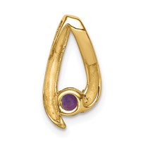14K 4mm Yellow Gold Round Amethyst Chain Slide view 4