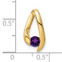 14K 4mm Yellow Gold Round Amethyst Chain Slide view 3