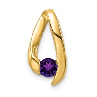 14K 4mm Yellow Gold Round Amethyst Chain Slide view 1