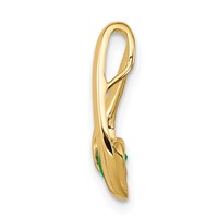 14K 4mm Yellow Gold Round Emerald Chain Slide view 2