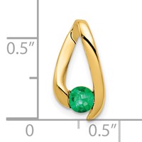 14K 4mm Yellow Gold Round Emerald Chain Slide view 3