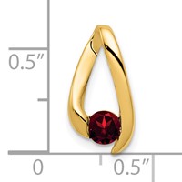 14K 4mm Yellow Gold Round Garnet Chain Slide view 2