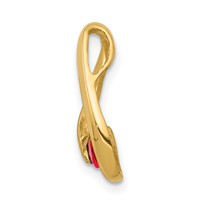 14K 4mm Yellow Gold Round Ruby Chain Slide view 2
