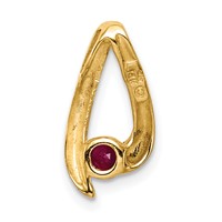 14K 4mm Yellow Gold Round Ruby Chain Slide view 4