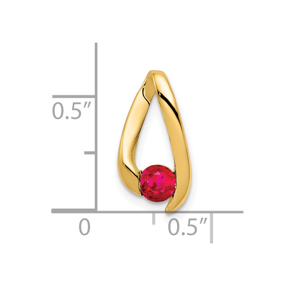 14k 4mm Round Ruby Chain Slide (XP948R)