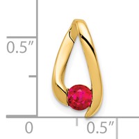 14K 4mm Yellow Gold Round Ruby Chain Slide view 3