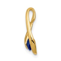 14K 4mm Yellow Gold Round Sapphire Chain Slide view 2