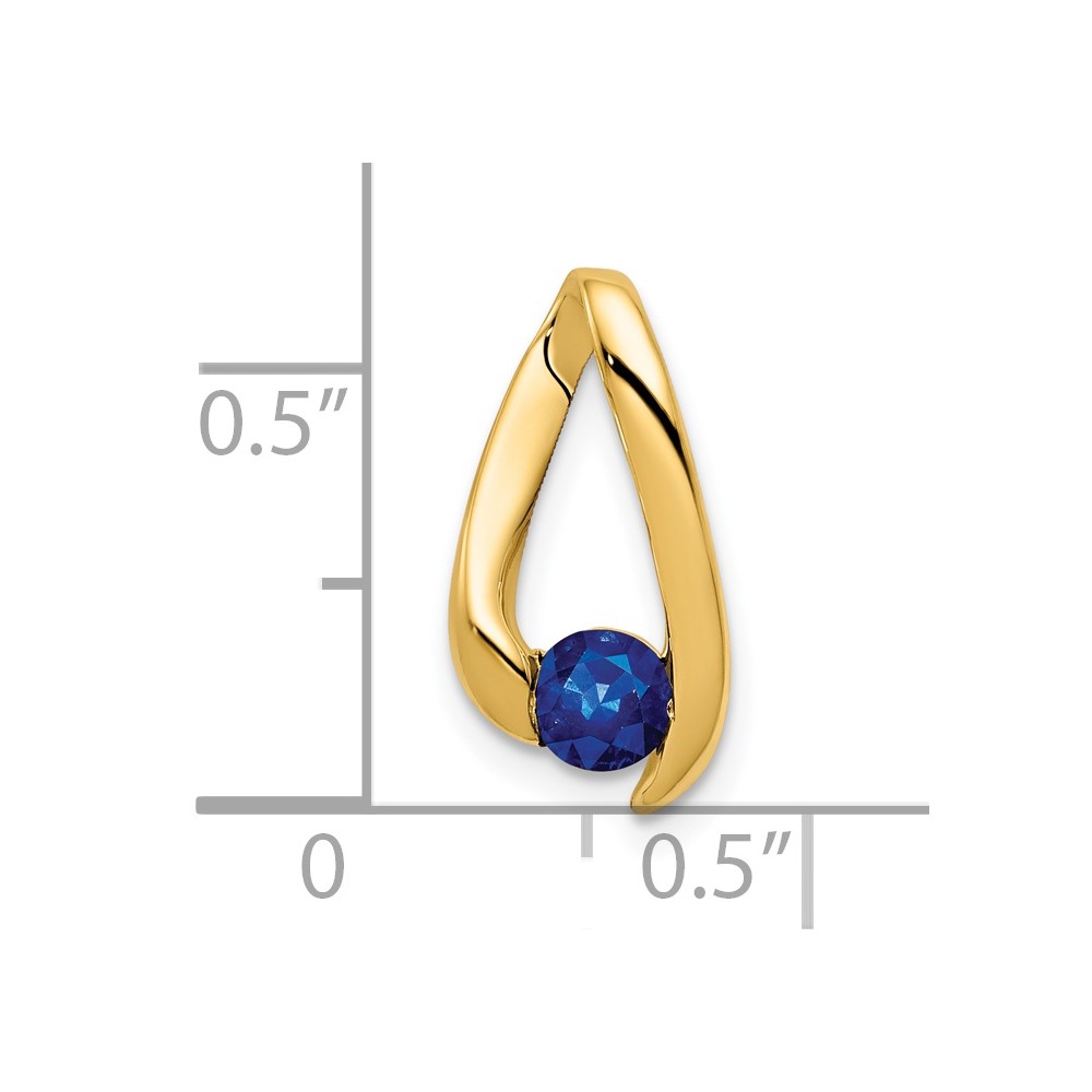 14k 4mm Round Sapphire Chain Slide (XP948S)