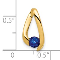 14K 4mm Yellow Gold Round Sapphire Chain Slide view 3