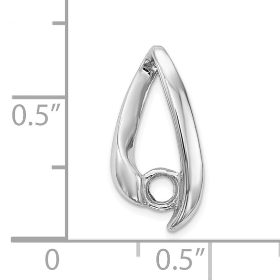 14k White Gold 4mm Round Stone Chain Slide Mounting