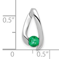 14K White Gold 4mm Round Emerald Chain Slide view 3