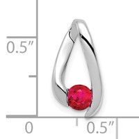 14K White Gold 4mm Round Ruby Chain Slide view 2
