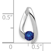 14K White Gold 4mm Round Sapphire Chain Slide view 2