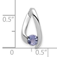 14K White Gold 4mm Round Tanzanite Chain Slide view 3