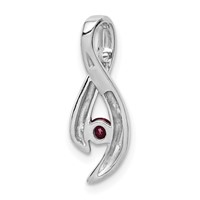 14K White Gold 3mm Ruby Ribbon Slide Fits Up to 4mm Fancy Omega view 4