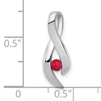 14K White Gold 3mm Ruby Ribbon Slide Fits Up to 4mm Fancy Omega view 3