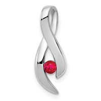 14K White Gold 3mm Ruby Ribbon Slide Fits Up to 4mm Fancy Omega view 1