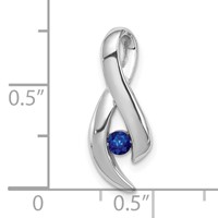 14K White Gold 3mm Sapphire Ribbon Slide Fits Up to 4mm Fancy Omega view 3