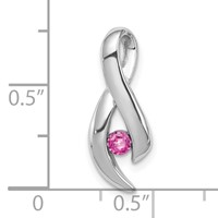 14K White Gold 3mm Pink Sapphire Ribbon Slide Fits Up to 4mm Fancy Omega view 2