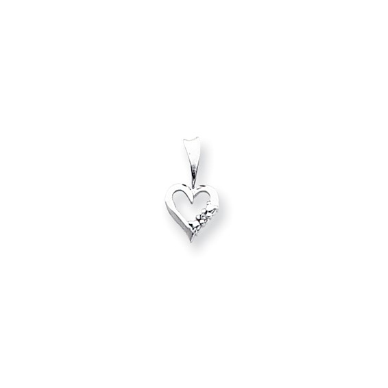 14k White Gold VS Diamond heart pendant