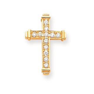 14k AA Diamond Latin Cross Pendant