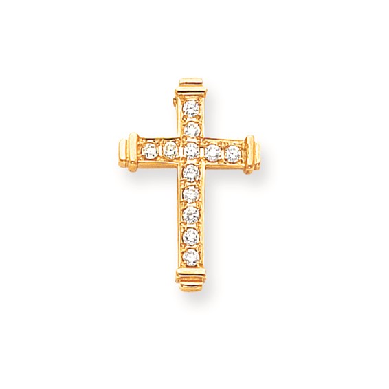 14k AA Diamond Latin Cross Pendant