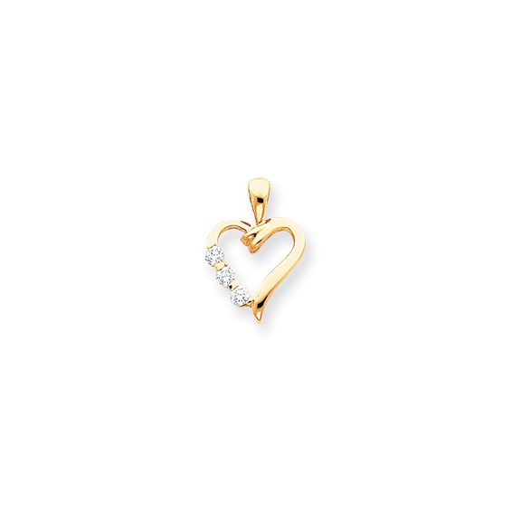 14k A Diamond heart pendant